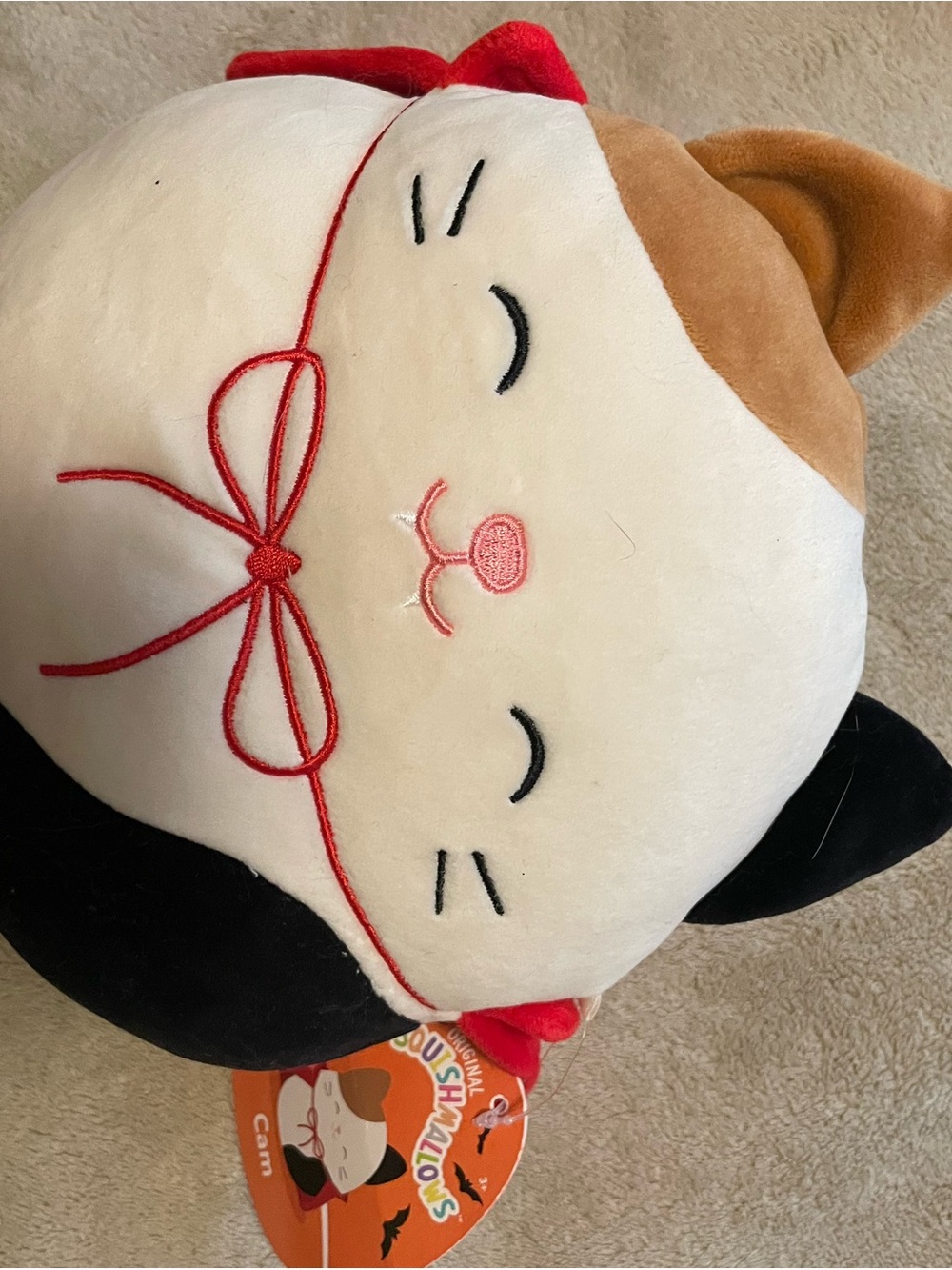 Squishmallows Calico Cat Plush in Cream, Black, Brown, Red